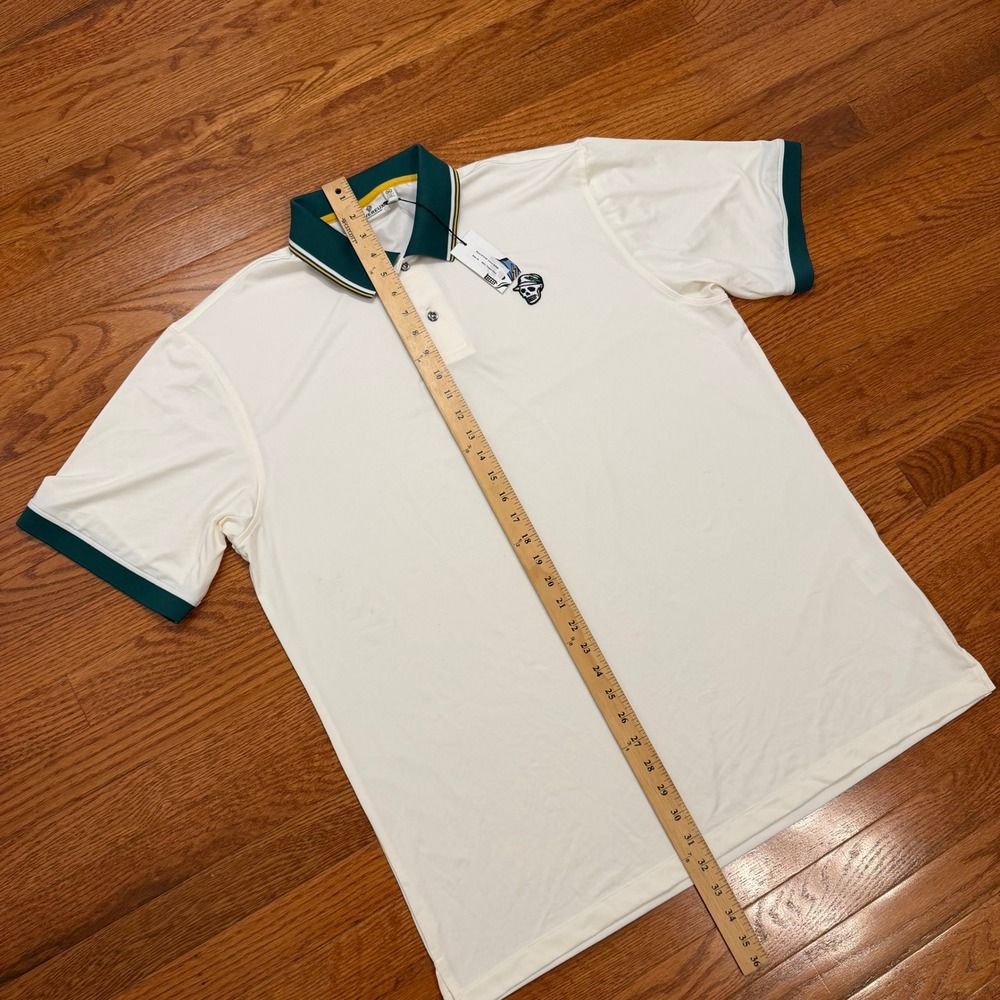 New Devereux Golf Polo Shirt Mens XL White Skull Head Logo Performance - Picture 8 of 14